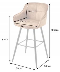 Barová židle EUPHORIA 100 CM hnědá samet Nábytek | Jídelní prostory | Barové židle