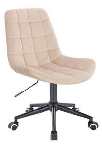 LuxuryForm DESIGN Židle PARIS VELUR na černé podstavě s kolečky - krémová