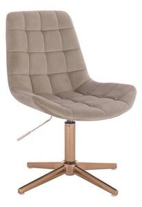 LuxuryForm DESIGN Židle PARIS VELUR na zlatém kříži - latte