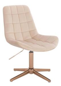 LuxuryForm DESIGN Židle PARIS VELUR na zlatém kříži - krémová