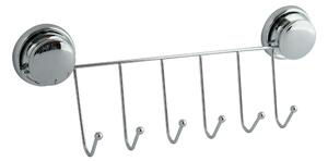 MSV věšák s přísavkami s 6 háčky MEGA VENTOUSES, ocel, plast, 35 cm