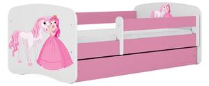 Kocot Kids Dětská postel PRINCEZNA růžová Velikost postele: 160x80, Matrace: Bez matrace, Šuplík: Se šuplíkem