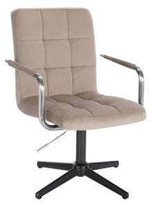 LuxuryForm DESIGN Židle VERONA VELUR na černém kříži - latte