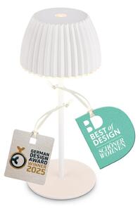 BRILONER Nabíjecí stolní lampa Riffle Mini - 20 cm, 1,5W, 150lm, bezdrátová, LED, stmívatelné, dotykový vypínač, bílé 7552016