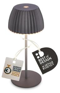 BRILONER Nabíjecí stolní lampa Riffle Mini - 20 cm, 1,5W, 150lm, bezdrátová, LED, stmívatelné, dotykový vypínač, antracit 7552015