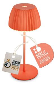 BRILONER Nabíjecí stolní lampa Riffle Mini - 20 cm, 1,5W, 150lm, bezdrátová, LED, stmívatelné, dotykový vypínač, oranžová 7552012