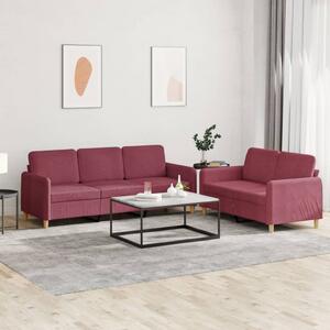 2dílná sedací souprava s poduškami vínová textil 3202124