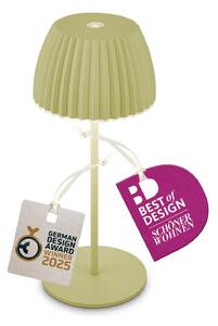 BRILONER Nabíjecí stolní lampa Riffle Mini - 20 cm, 1,5W, 150lm, bezdrátová, LED, stmívatelné, dotykový vypínač, zelená 7552019