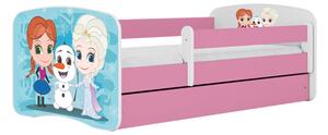 Kocot Kids Dětská postel LEDOVÉ KRÁLOVSTVÍ růžová Velikost postele: 140x70, Matrace: S matrací, Šuplík: Bez šuplíku