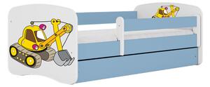Kocot Kids Dětská postel BAGR modrá Velikost postele: 160x80, Matrace: S matrací, Šuplík: Se šuplíkem