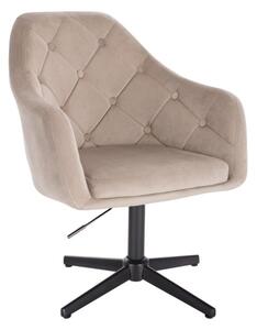 LuxuryForm DESIGN Křeslo ANDORA VELUR na černém kříži - latte
