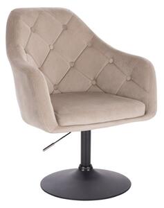 LuxuryForm DESIGN Křeslo ANDORA VELUR na černém talíři - latte