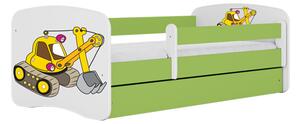 Kocot Kids Dětská postel BAGR zelená Velikost postele: 140x70, Matrace: Bez matrace, Šuplík: Bez šuplíku
