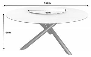 Kulatý jídelní stůl SPIN WHITE 150 CM keramika otočný Nábytek | Jídelní prostory | Jídelní stoly | Všechny jídelní stoly