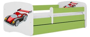 Kocot Kids Dětská postel ZÁVODNÍ AUTO zelená Velikost postele: 160x80, Matrace: S matrací, Šuplík: Se šuplíkem