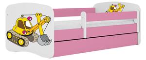 Kocot Kids Dětská postel BAGR růžová Velikost postele: 140x70, Matrace: Bez matrace, Šuplík: Bez šuplíku
