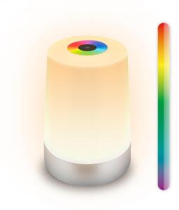 BRILONER Nubsi stolní lampička - 2,8W, 280lm, nabíjecí, LED, stmívatelné, RGB+W, matný chrom 7554014