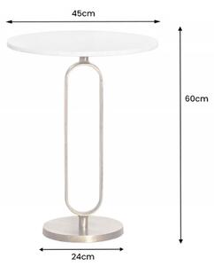 Odkládací stolek ELEGANCE 60 CM zlatý mramor-bílý Nábytek | Doplňkový nábytek | Odkládací stolky