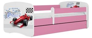 Kocot Kids Dětská postel FORMULE růžová Velikost postele: 180x80, Matrace: Bez matrace, Šuplík: Se šuplíkem