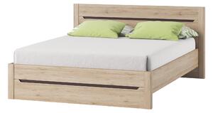 Manželská postel 160 cm Dessum 53 (dub sanremo + hnědá)