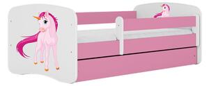 Kocot Kids Dětská postel JEDNOROŽEC růžová Velikost postele: 180x80, Matrace: Bez matrace, Šuplík: Se šuplíkem