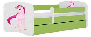 Kocot Kids Dětská postel JEDNOROŽEC zelená Velikost postele: 160x80, Matrace: Bez matrace, Šuplík: Se šuplíkem