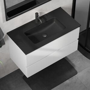 Koupelnová skříňka s umyvadlem KENWOOD 91 cm bílá/černá