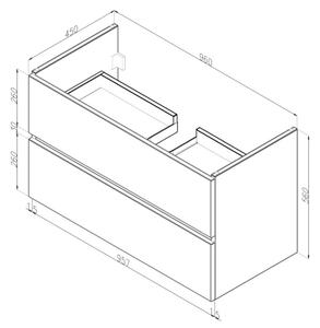 Dřevojas - Koupelnová skříňka s umyvadlem BANO 100x47 cm bílá