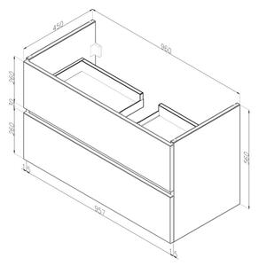 Dřevojas - Koupelnová skříňka s umyvadlem BANO 100x47 cm dub/bílá