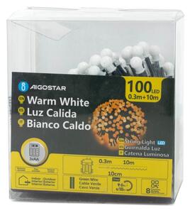 Aigostar - LED Venkovní ván řetěz 100xLED/8 funkcí 3xAA 10,3m IP44 teplá bílá