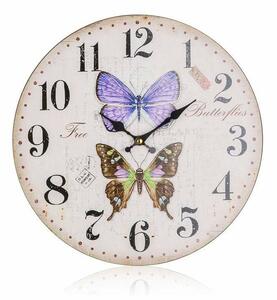 Nástěnné hodiny Butterflies, pr. 34 cm