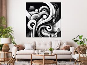 Černobílý abstrakt šíře 45 cm