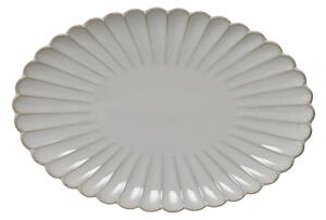 Porcelánový oválný servírovací talíř Chryzantéma béžový 30 cm