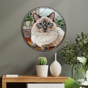 Dřevěný obraz na zeď Glassy- kočka ragdoll