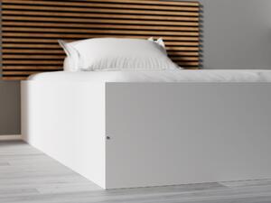 Postel BELLA 120 x 200 cm, bílá s lamelovým roštem a matrací Deluxe 10 cm