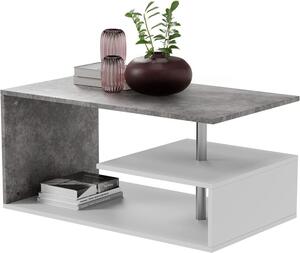 Konferenční stolek, 90 x 50 x 41 cm, bílo/šedá