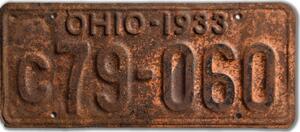 Americká SPZ Ohio 1933 Yellow c79-060