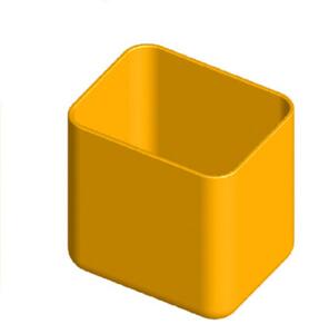 Box do zásuvek a organizérů, 57x45x64mm, žlutý