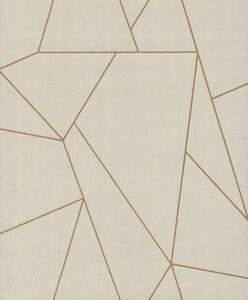 Béžovo-zlatá geometrická vliesová tapeta na zeď, NW3500, Modern Metals, York