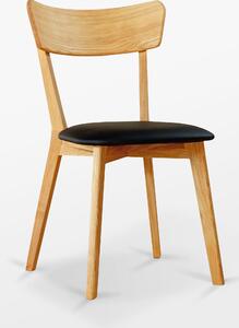 Dubová židle 01 Eko kůže černá/bílá 48x81x52