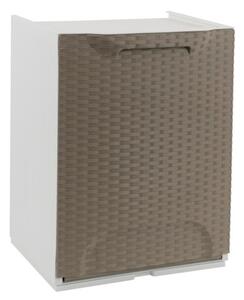 Úložný box/koš výklopný RATTAN taupe/bílý 34x29x47 cm