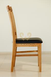 Dubová židle 02 Eko kůže černá/bílá