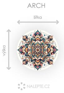 Úžasná mandala textilní přelepitelná samolepka na zeď arch 45 x 45 cm