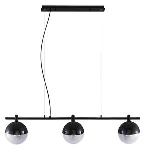 Závěsná svítidlo Lucande, Dustian, stmívatelné, Černá, Kuchyně, Sklo, Design