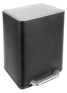 Černý nášlapný odpadkový koš z nerezové oceli 20 l Black – Orion