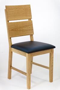Dubová židle 03 Eko kůže černá/bílá
