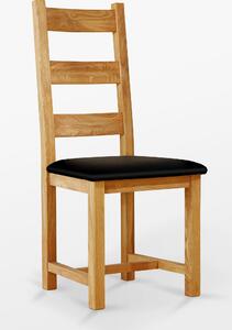 Dubová židle 04 Eko kůže černá/bílá 48x105x53