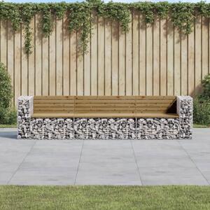 Zahradní lavice gabionový design 287x71x65,5 cm borové dřevo