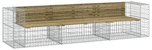 Zahradní lavice gabionový design 287x71x65,5 cm borové dřevo