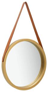 Nástěnné zrcadlo s popruhem 40 cm zlaté 320361